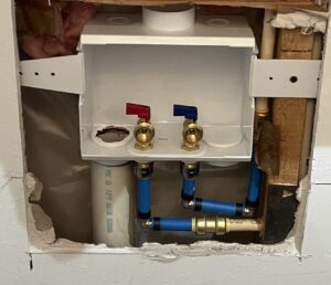Replaced washer box, valves, and supply lines